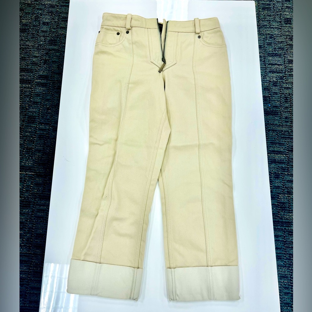These beautiful pair if authentic Louis Vuitton high rise jeans. Made in France
